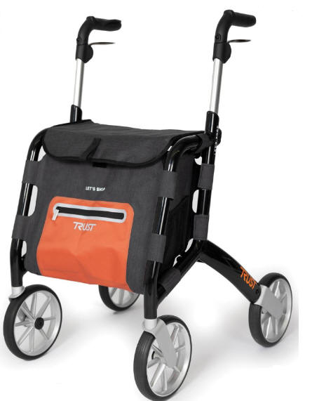 Let's Shop Rollator by Trust Care. A stylish lightweight four wheeled walking and shopping aid.